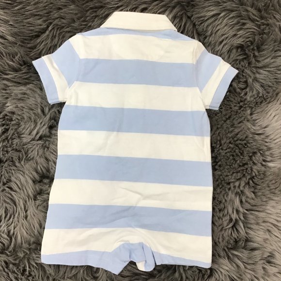 Ralph Lauren | Boy's Bodysuit | Blue & White | Stripes | 3 Months - Picture 2 of 2